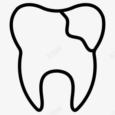 有关牙齿缺口破损牙科图标