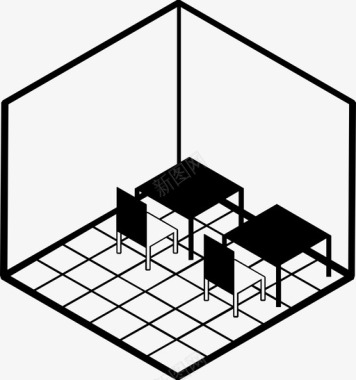 地砖地板办公室桌子地板图标