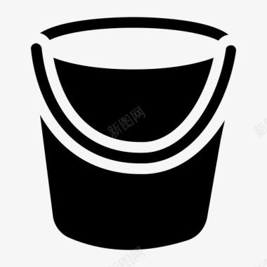水桶篮子垃圾桶图标
