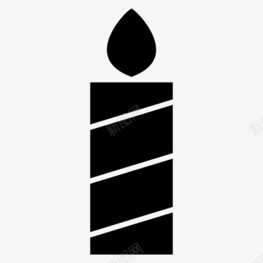 黑五素材蜡烛生日黑图标