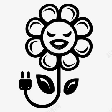 日式插花插花电电子图标