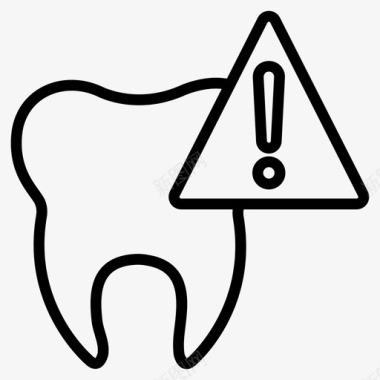 铁箍牙齿警告牙科错误图标