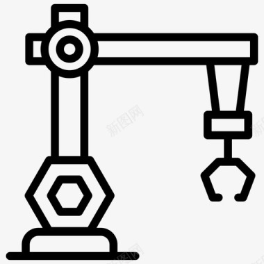 水彩手臂工业机器人工业手臂生产机器人图标
