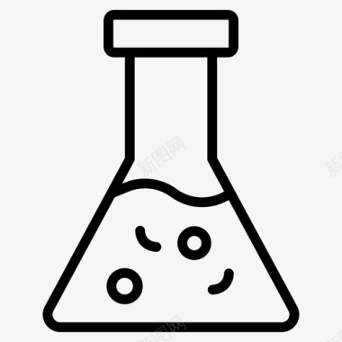 科学小实验烧瓶烧杯实验室图标