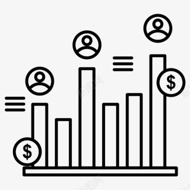 商务步骤图表商业图表金钱图标