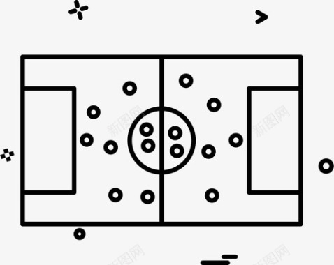 木制场地足球场地体育图标