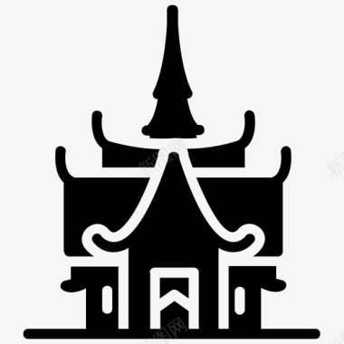 泰国佛塔佛寺佛教寺院图标