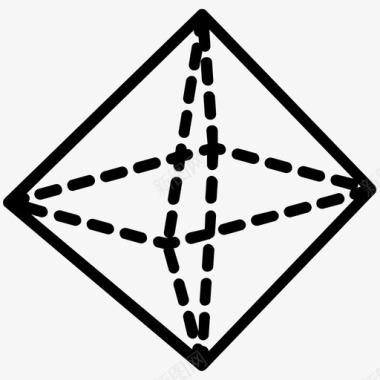 几何线条背景八面体二维设计二维形状图标