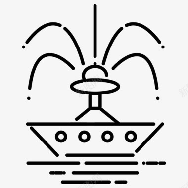节约消费图标喷泉装饰用水图标