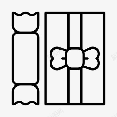 圣诞节礼物打结圣诞节圣诞假期礼物图标