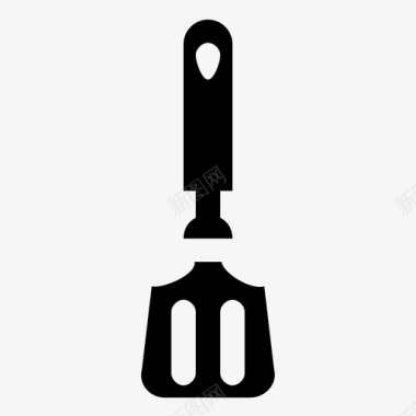 工具和用具开槽匙烹饪匙厨房用具图标