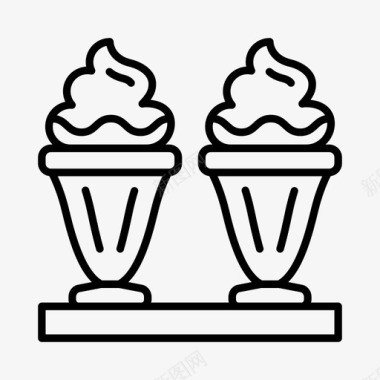 餐饮美食甜点冰淇淋圣代美食烹饪图标