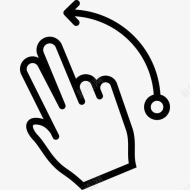 两个手指向左轻弹两个手指向左弹触摸手势轮廓v2图标