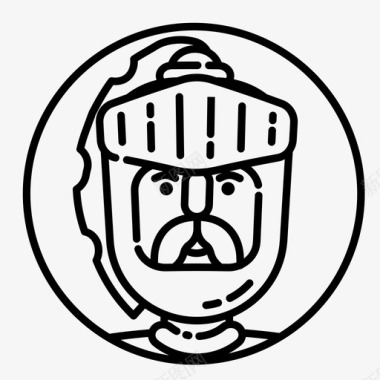 中世纪骑士盔甲头盔图标
