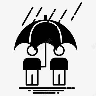 雨伞雨化身水图标