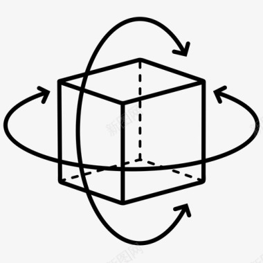 旋转轴立方体图标