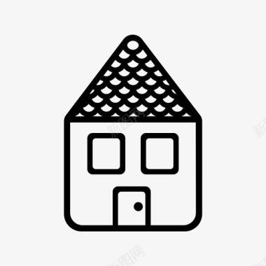 瓦屋顶家房子图标