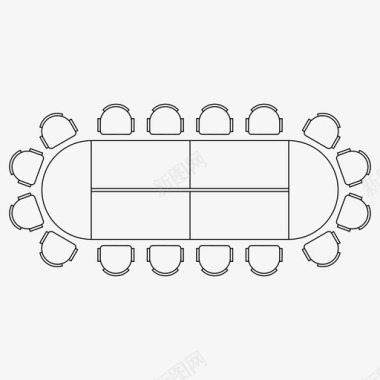 会议会议桌讨论桌家具图标