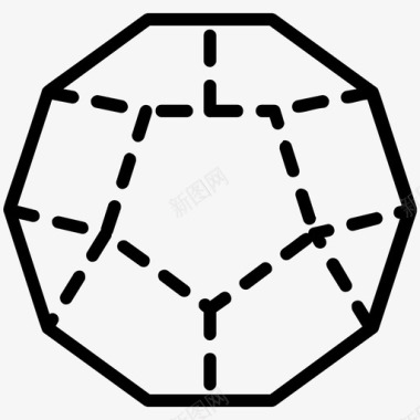 三维图标十二面体二维设计二维造型图标