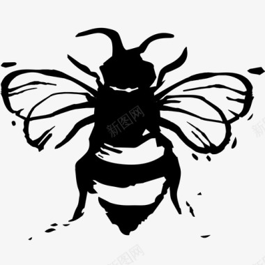蜜蜂木刻昆虫图标