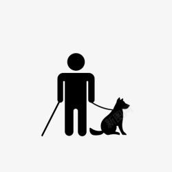 文明遛犬盲人残疾人服务犬高清图片