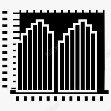 黑色信息图表直方图图表应用程序柱状图图标