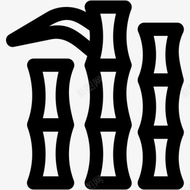 温泉竹子植物温泉图标