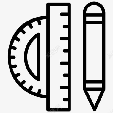 大地裂缝绘图工具仪器量角器图标