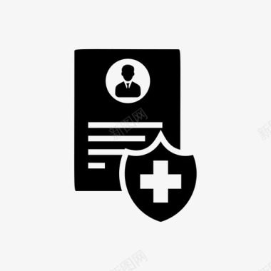 健康保险医疗证明文件健康保险身份证明表格图标