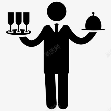 酒吧服务员酒吧侍者酒保图标
