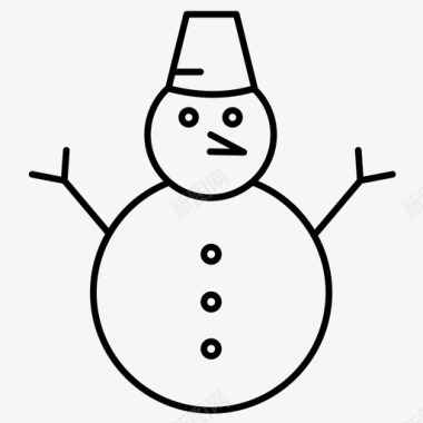 雪人帽圣诞节假日图标