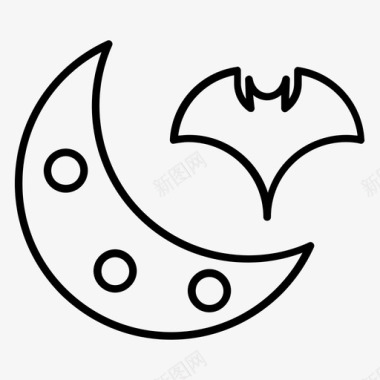 蝙蝠月亮幽灵图标