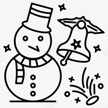 雪人铃铛圣诞节图标