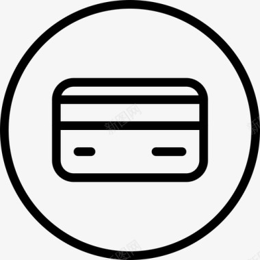 线描边线信用卡按钮界面图标