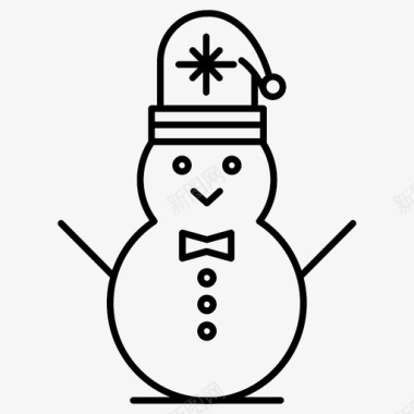 雪人圣诞节圣诞帽图标