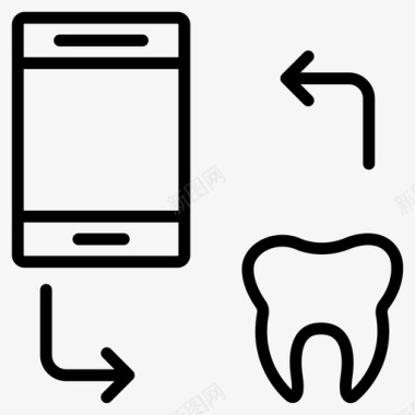 牙齿图标手机牙科电话图标