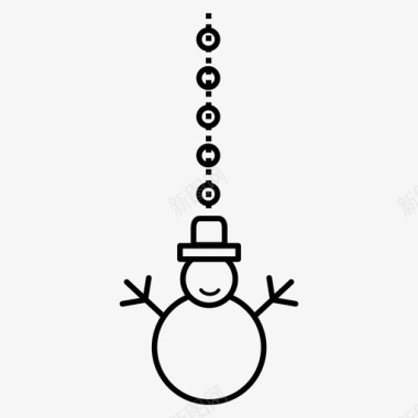 雪人圣诞饰品吊绳图标