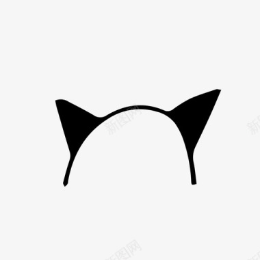 猫耳朵黑猫耳朵万圣节图标