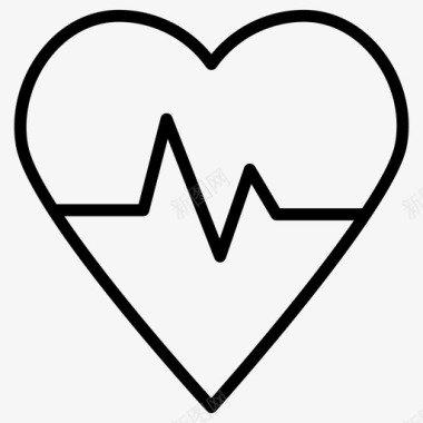 心跳线图心脏心跳健康图标