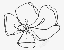 手绘抽象几何花卉单线条手工抽象装饰形状时尚图案PS素材