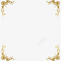 金色古典欧式花边花纹边框免扣卡片邀请函装饰设计素材