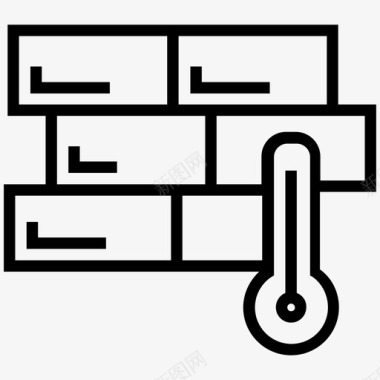 树藤墙壁砖建筑温度计图标