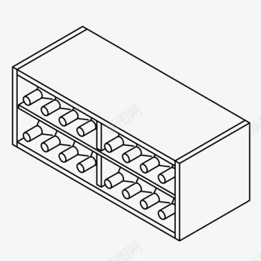 卖场陈列葡萄酒储藏瓶子陈列图标