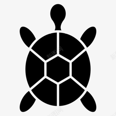 乌龟动物宠物深色图标