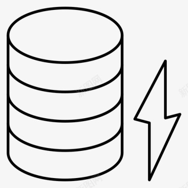 超级闪电图标数据库数据中心闪电图标