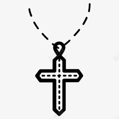 十字架吊坠基督教象征十字架项链图标