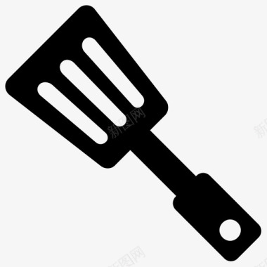 工具和用具开槽匙烹饪匙油炸工具图标