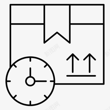 外卖配送包裹盒子截止日期图标