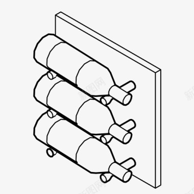 老树葡萄酒葡萄酒储藏瓶子陈列图标