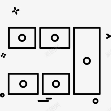 桌子俯视桌子家具图标